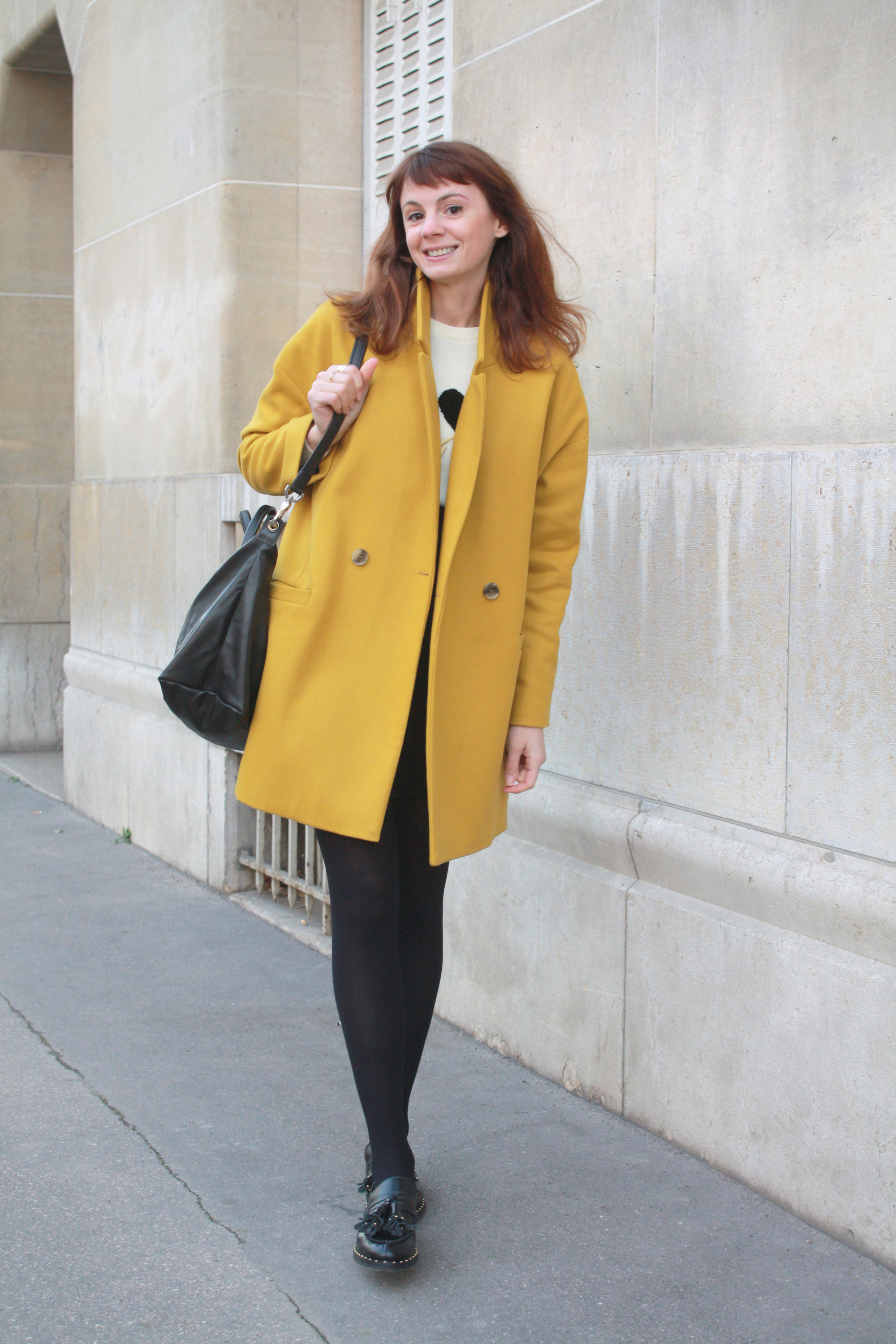 american vintage manteau jaune